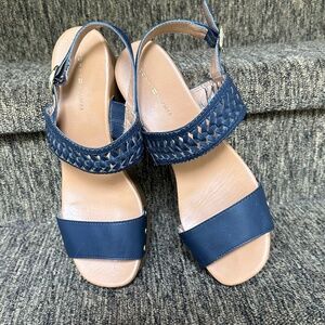 Tommy Hilfiger Navy Blue Wedge Sandals - Size 9M
